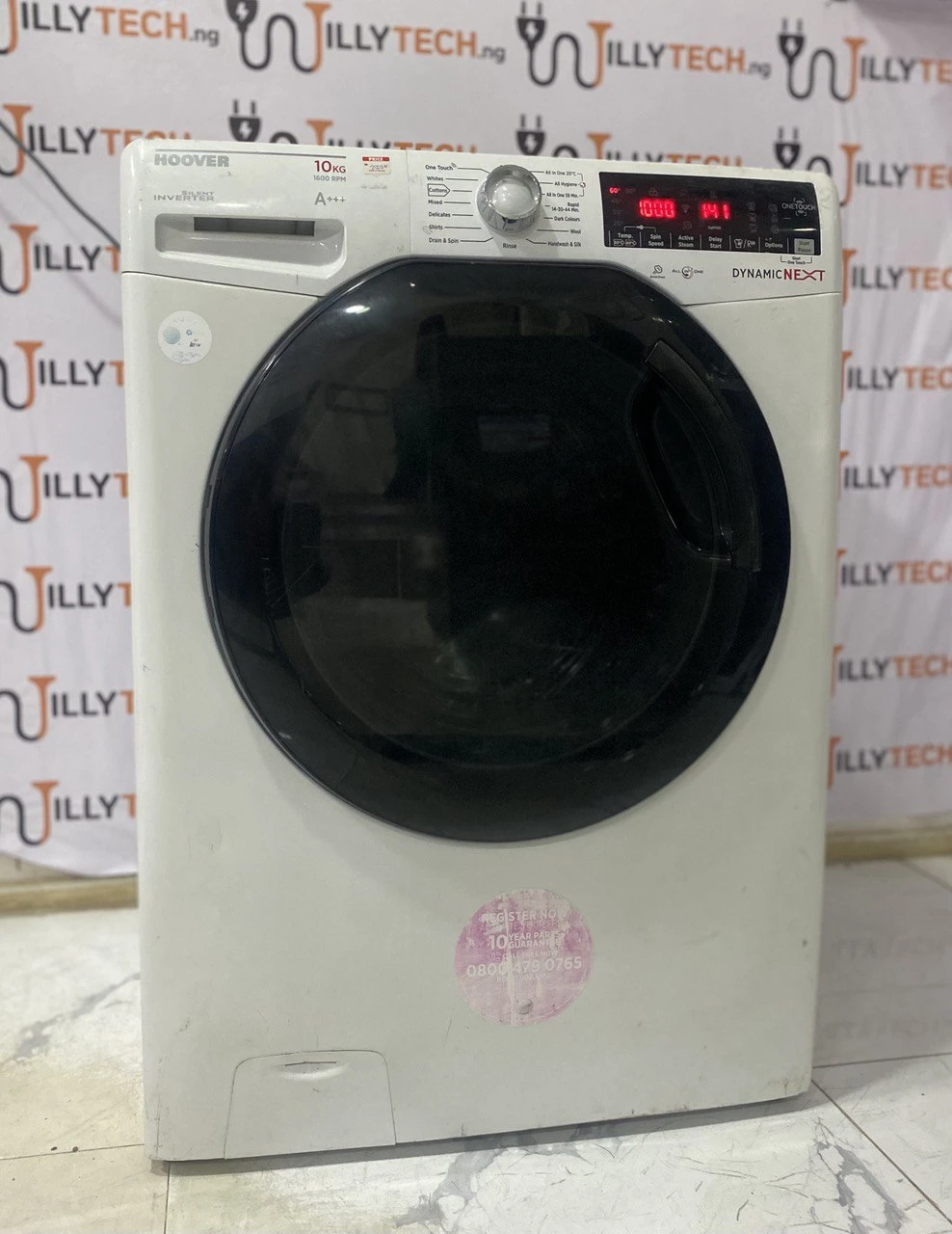 Hoover 10kg Auto wash&spin front loader washing machine