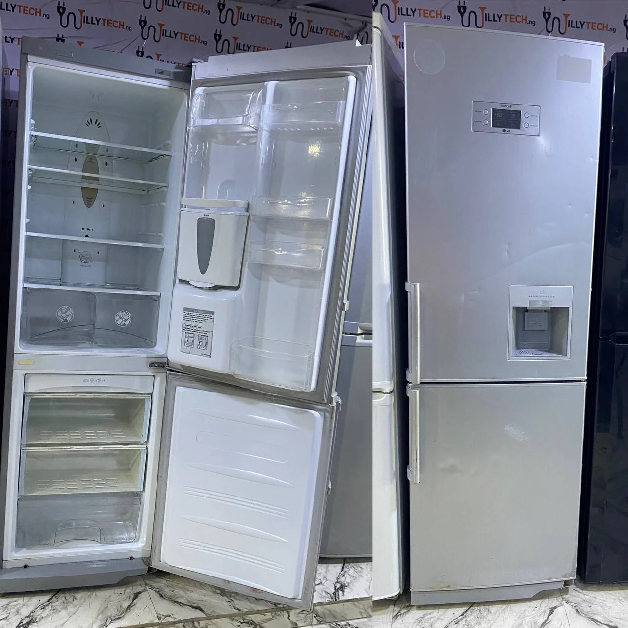 LG 350L Double Door Up & Doown Fridge & Freezer + Cold Water Dispenser Refrigerator