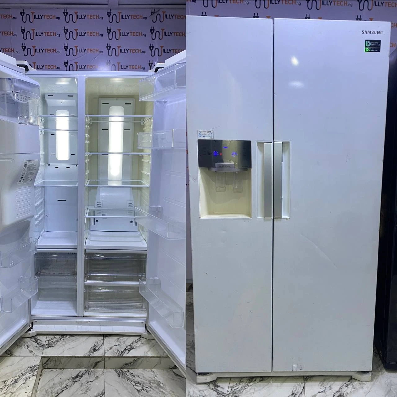 Samsung 750L Side by Side Water Dispenser & Cubed Ice Fridge & Freezer Inverter Refrigerator