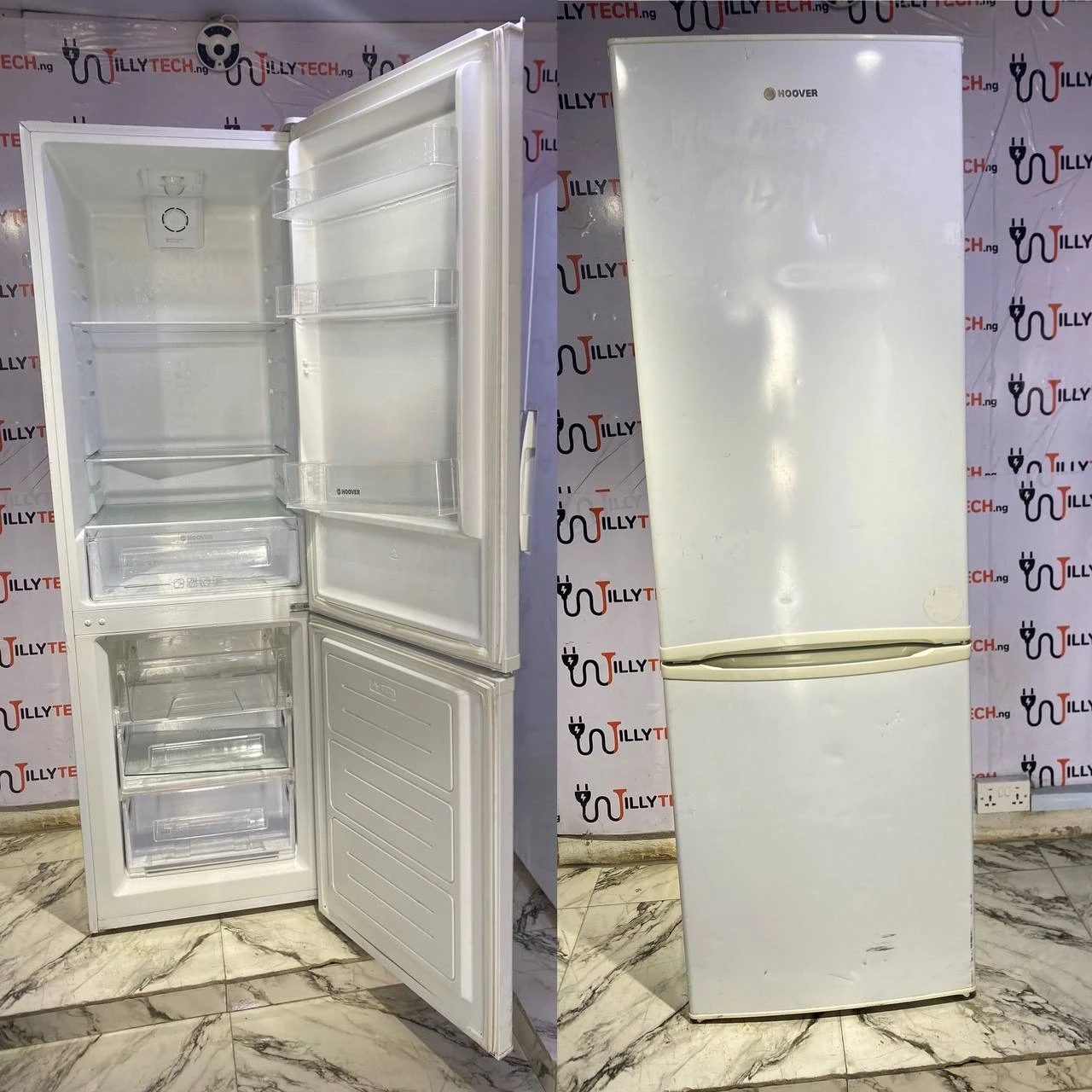 Hoover 300L Double Door Up & Down Fridge & Freezer Refrigerator